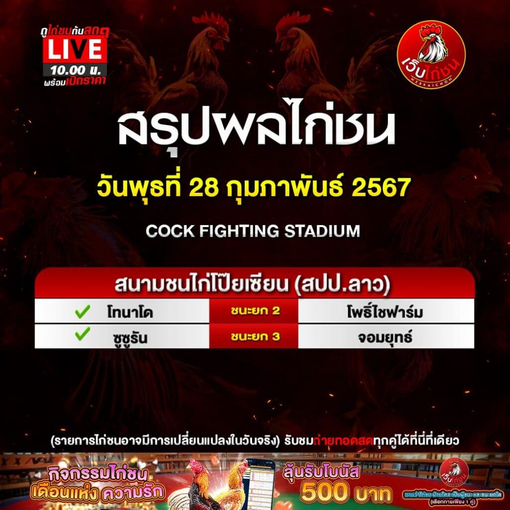 ผลไก่ชนสนามอันดามัน วันนี้280267